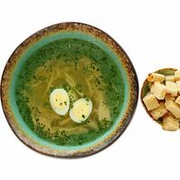 Куриный бульон с домашней лапшой и цыплёнком в Вулкан парк