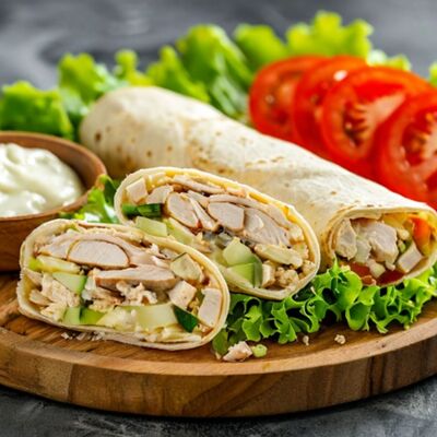 Тортилья-ролл с курицей и сыром в Park cafe по цене 290 ₽