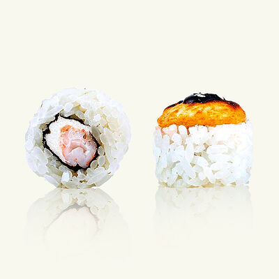 Ролл запеченный Том ям с креветкой 8шт в Вкусномаркет по цене 459 ₽