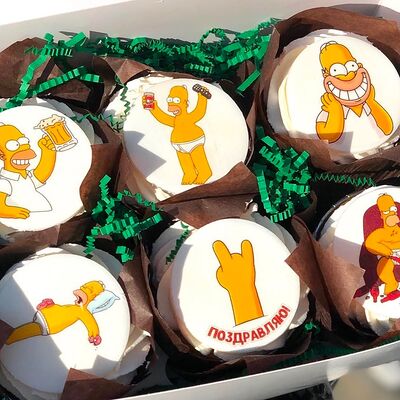 Капкейки Гомер Симпсон в Tort4u по цене 2340 ₽