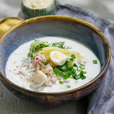 Окрошка на кефире в Блин да вареник по цене 350