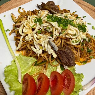 Лагман жареный в Самарканд халял по цене 350 ₽