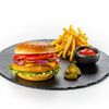 Бургер со стрипсом из цыпленка в The Brasserie по цене 830