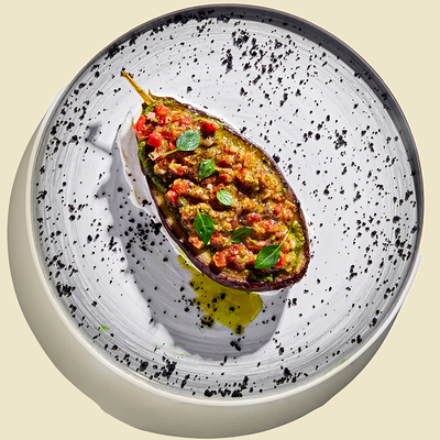 Теплый баклажан с кремом из фета в Римляне по цене 690 ₽