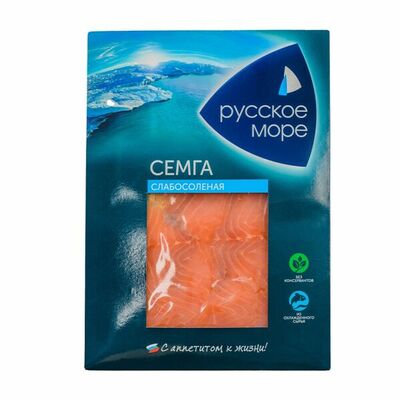 Семга Русское море слабой соли в Азбука Вкуса Экспресс Меню по цене 380 ₽