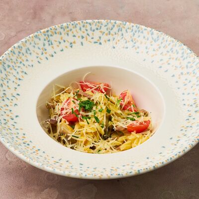 Орзо с тыквой, домашней вяленой уткой и грибами в Балкан Петроградский по цене 690 ₽