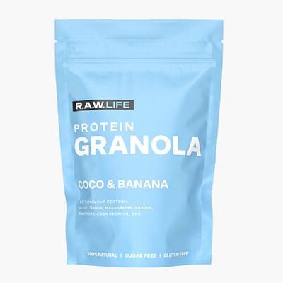 Гранола протеиновая Кокос и банан Raw Life в 365 детокс по цене 550 ₽