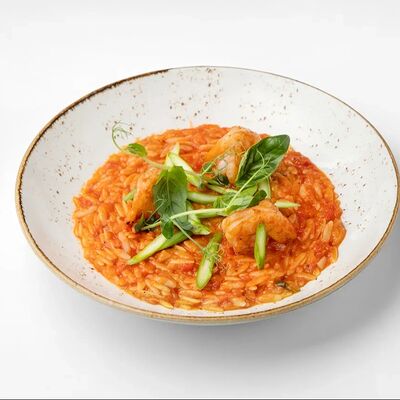 Орзо с креветками и спаржей в Голый повар по цене 890 ₽