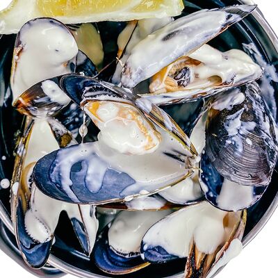 Мидии в сливочно-чесночном соусе в Мидийная по цене 1299 ₽