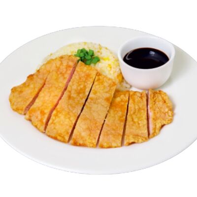 Свиная отбивная с соусом, рис с яйцомв Дамплинг Репаблик по цене 590 ₽