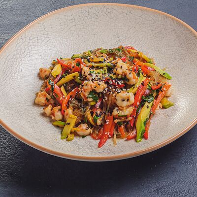 Фунчоза с креветками в LAFALounge & cafe по цене 710 ₽