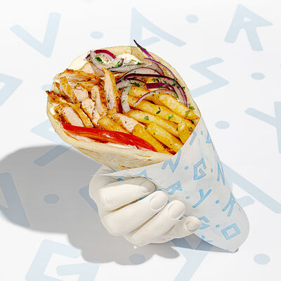 Гиро с курицей в греческой пите в Vangyros по цене 525 ₽