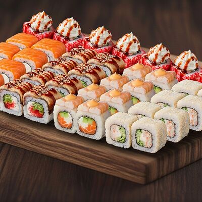 Великолепная пятерка в ОЛИО пицца и суши по цене 2419 ₽