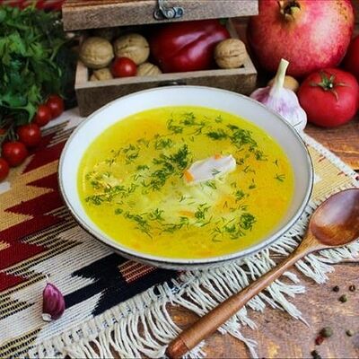Суп куриный в Три хинкали&Шашлык по цене 430 ₽