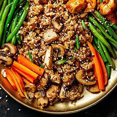 Рис с цыпленком и овощамив Лапша по цене 648 ₽