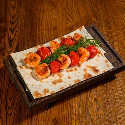 Шашлычок из тигровых креветок в Вах!Хинкали по цене 720 ₽