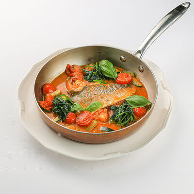 Филе дорадо Delicata с креветками, цукини и томатами черри, Ischia в La Scala Trattoria Ignazio по цене 68 р.