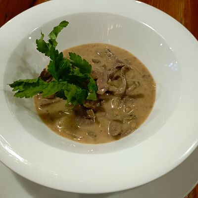 Печень по строгановски в Трактир Распутинский по цене 225 ₽