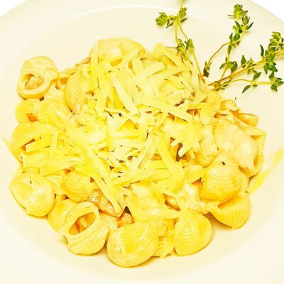 Лумаке Альфредо с курицей и грибами в сливочном соусе в Tempo Della Pizza по цене 580 ₽