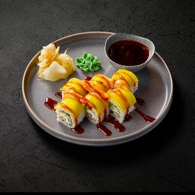 Ролл с угрем и такуаном в Stories по цене 599 ₽