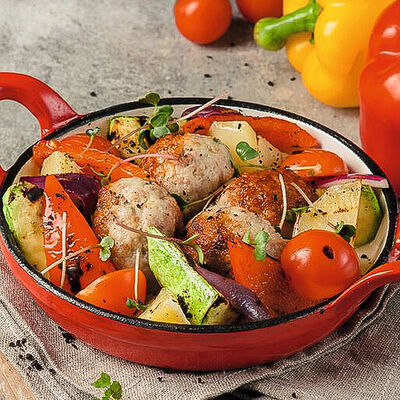 Котлеты из индейки с овощами в Баклажан в ТЦ 