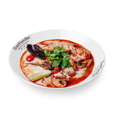 Tom Yum с морепродуктами с доброй порцией пропаренного риса в TomYumBar по цене 788 ₽