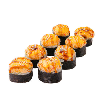 Запеченный острый ролл с курицей в МАМАСУШИПИЦЦА по цене 400 ₽