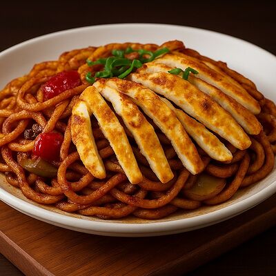 Жареный лагман с баранинойв Кафе по цене 570 ₽