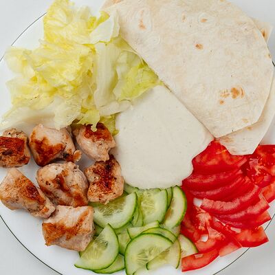 Открытая шаурма с куриным шашлыкомв CAFEIN по цене 399 ₽