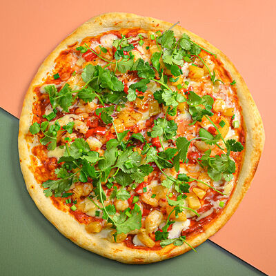 Пицца Креветки-ананас в Зебры по цене 830 ₽