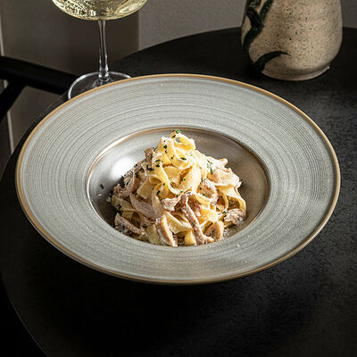 Феттуччине с курицей и грибами в Качуко по цене 590 ₽