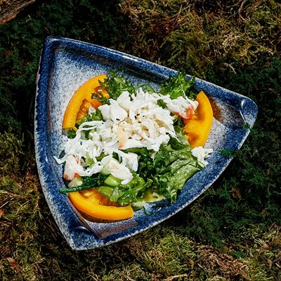 С крабом и кукурузным кремом в Эхо по цене 970 ₽