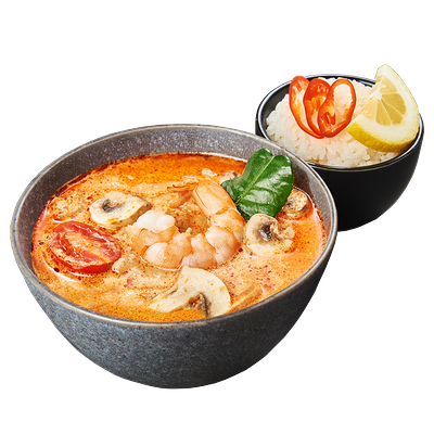 Том Ям Кунг с креветками и рисом в Kannam Chicken по цене 559