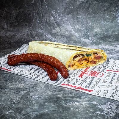 Шаурма с охотничьими колбаскамив Good Food по цене 412 ₽