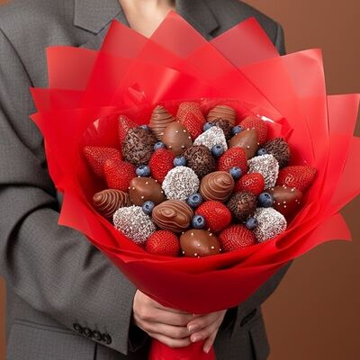 Букет Идеал (36 шт.)в Luna-Клубника в шоколаде по цене 5990 ₽
