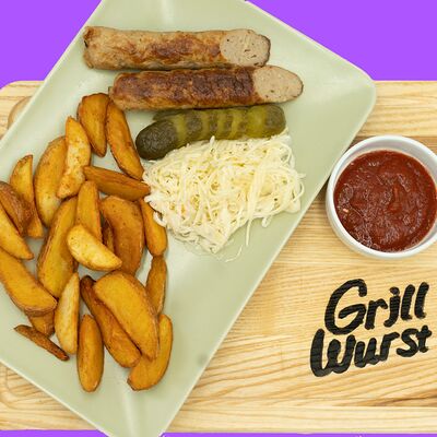 Люля-кебаб с картофелем, квашеной капустой и соленьями в GRILL WURST по цене 789 ₽