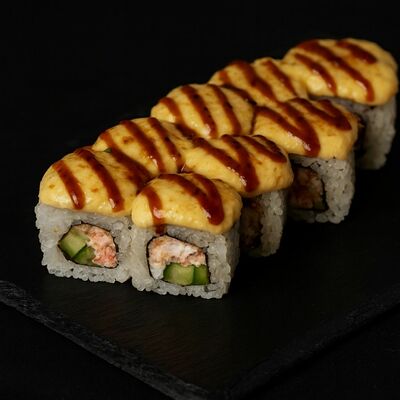 Сырный запеченный лосось в Роллы по себестоимости по цене 447 ₽