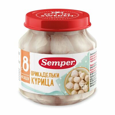 Пюре Semper фрикадельки из курицы с 8 месяцев Чешская республика в Азбука Вкуса Экспресс Меню по цене 221 ₽