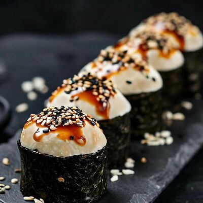 Запеченный с лососем Сяке Чиз в Суши мастер по цене 673 ₽
