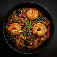 Вок удон с креветками в CAFE BAZAR