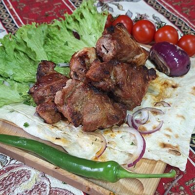 Шашлык из cвинoй шейки в Огонь и дым по цене 420 ₽