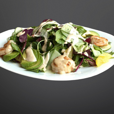 Зелёный салат с креветками и апельсином в Любимые мгновения по цене 1250 ₽