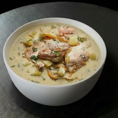 Уха по-фински с треской и форелью в Винегрет по цене 599 ₽