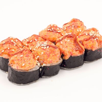 Ролл Янь под розовым соусом с копчёным цыплёнком в Hot-Pizza по цене 330 ₽