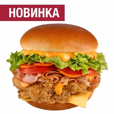 Бургер Гурман с курицей Спайси в Chicken Pizza & Sushi по цене 362 ₽