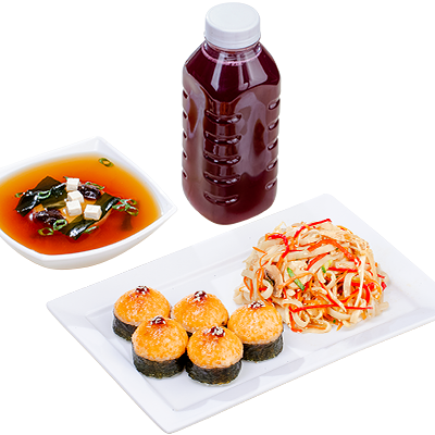 Бизнес Ланч №3 с морсом из черной смородины в СушиWok по цене 399