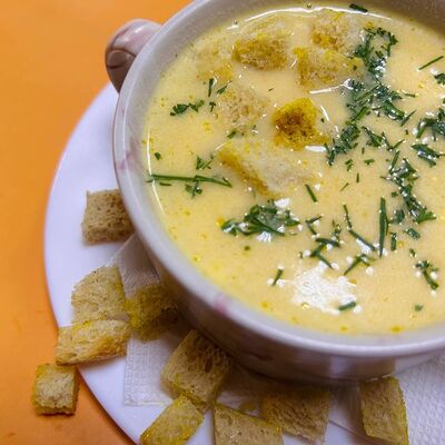 Сырный крем-суп с сухариками в НИРВАНА Арт бар по цене 190 ₽