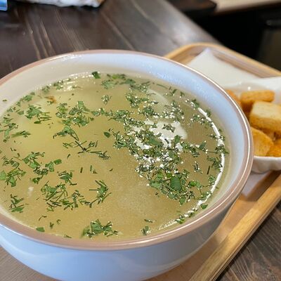 Бульон куриный с яйцомв Coffee time по цене 355 ₽