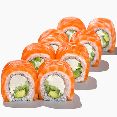 Филадельфия с авокадо и огурцом в Вкус и лосось по цене 860 ₽