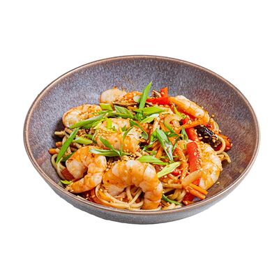 Вок с креветками в Fit cafe по цене 578 ₽